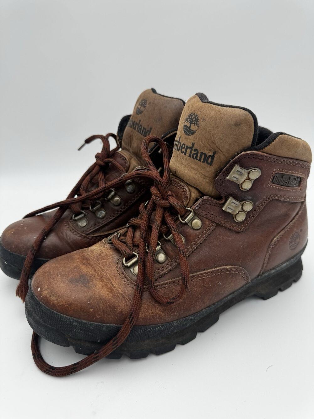 Vintage Timberland Brown Leather Hiking Boots Women’s Size 9 Outdoor